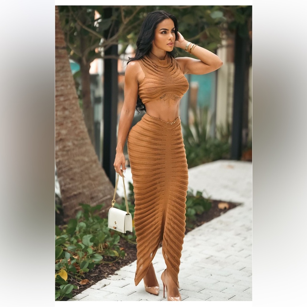 #NWT Mocha Skirt Set